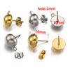 10pcs Stainless Steel Ear Studs Mushroom Ear Post with Open Rings DIY Half Ball Dangle Drop Earring Jewelry Making Accessories