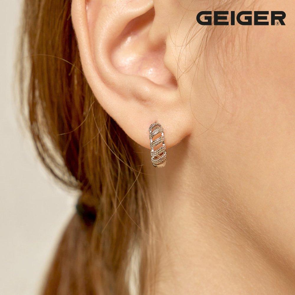 Moire One-Touch Silver Earrings Gisvee108