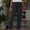 Purple Lady Casual Trousers Drawstring Elastic Waist Cotton Linen Women Trousers Straight Ankle Length Women Oversize Pants 4XL
