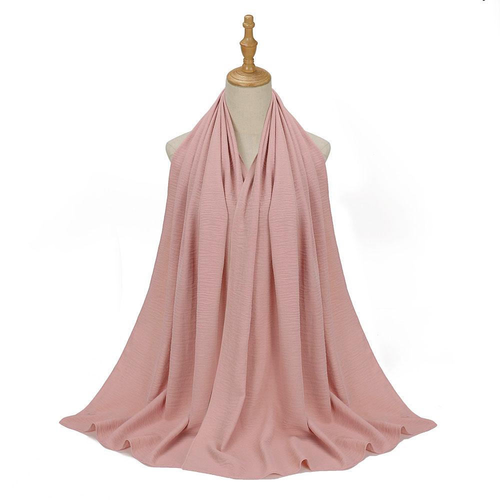 High Quality Muslim Crinkled Hijab Veils For Women Ladies Plain Scarf Winter Shawl Luxury Lady Wrap Scarf Supplier