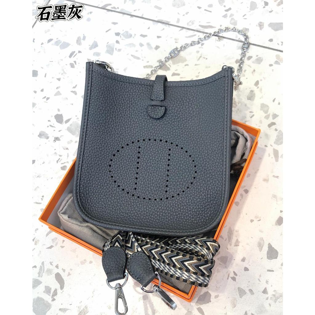 Spot Wholesale Top Layer Cowhide Evelyn Bag Genuine Leather Mini Bucket Bag TC Leather Mini Shoulder Crossbody Bag Tide