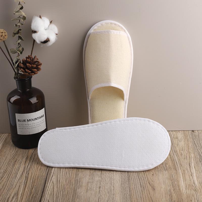 Disposable Non-Slip Canvas Slippers for Hotels and Travel