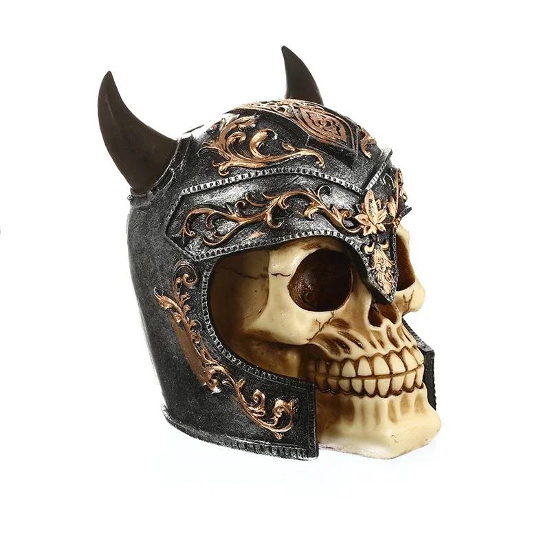 Personality Resin Carving Skull Coin Bank 3D Skull Head Piggy Bank Skull Money Bank Desktop Figurine Halloween Decor Gifts