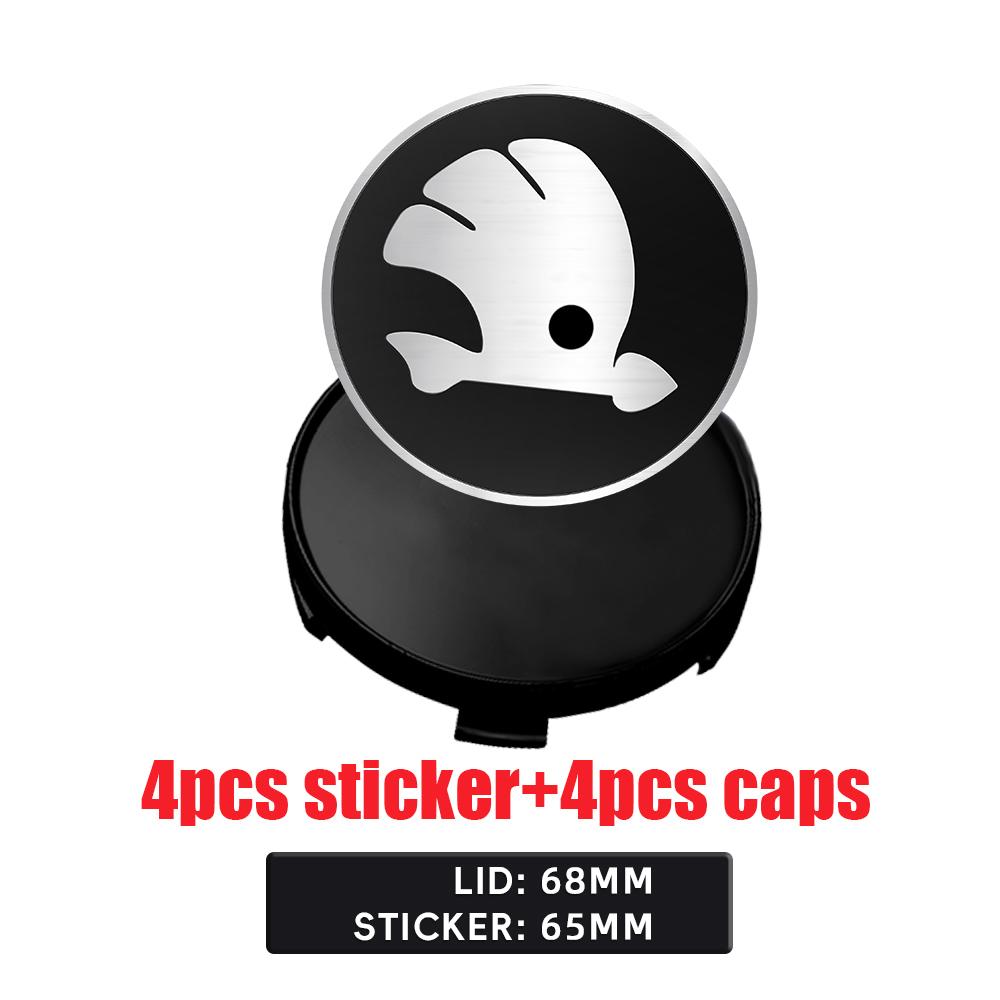 2025 Nowe 4 szt. 56/60/65/68 MM Naklejki na środkowe kołpaki do felg samochodowych Pokrywa felgi do Skoda Octavia A5 3 2 VRS Vision Kodiaq Favorit Rapi