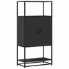 VidaXL Highboard Black 68x35x139 Cm Engineered Wood and Metal, Sideboard, High Storage Cabinet, Display Cabinet 849039