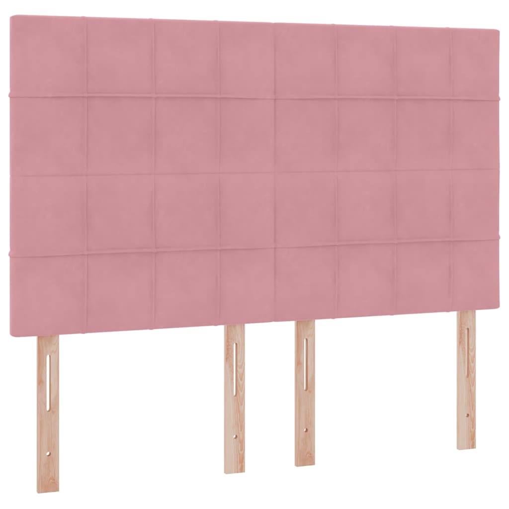 Storage Bed with Mattress Pink 140 X 200 Cm Velvet