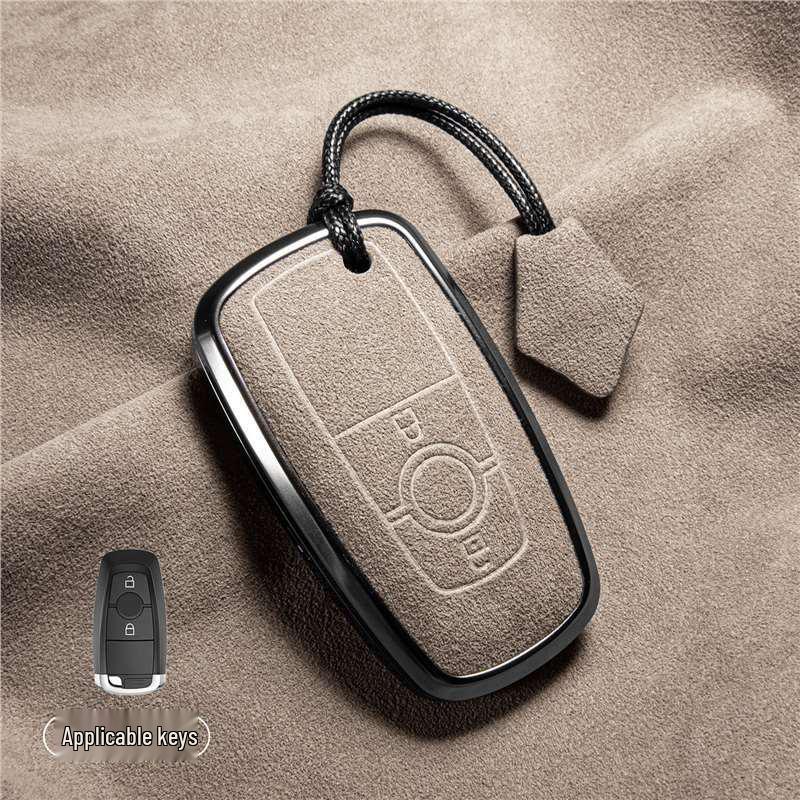 Luxury Suede Key Covers for Ford Explorer ST, Escape, Edge, 4WD, Mondeo, and EVOS