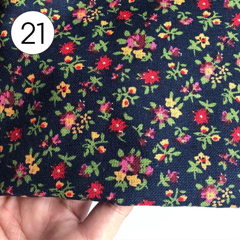 100x145cm Pastoral Style Small Floral Printed Fabric Retro Cotton Linen Fabric For Sewing Clothes Tablecloth DIY Patchwork