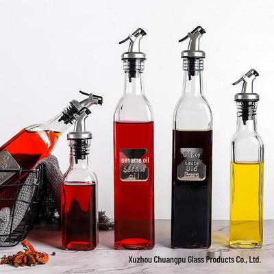 Bottiglia per Olio in Vetro a Prova di Perdite - Contenitore per Condimenti da Cucina per Salsa di Soia, Aceto o Vino, Personalizzabile con Logo