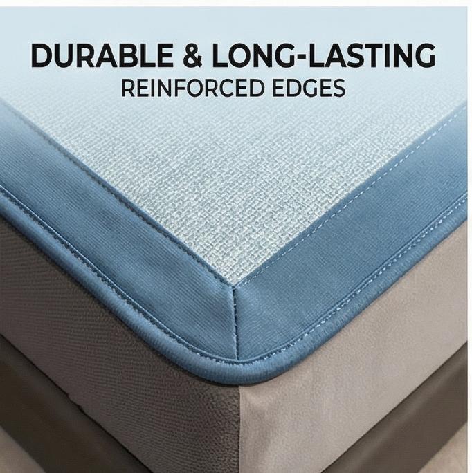 Antibacterial Ice Silk Cooling Mat 3-Piece Set Machine Washable Fitted Bedding for Home Bedroom 150x200 180x200cm