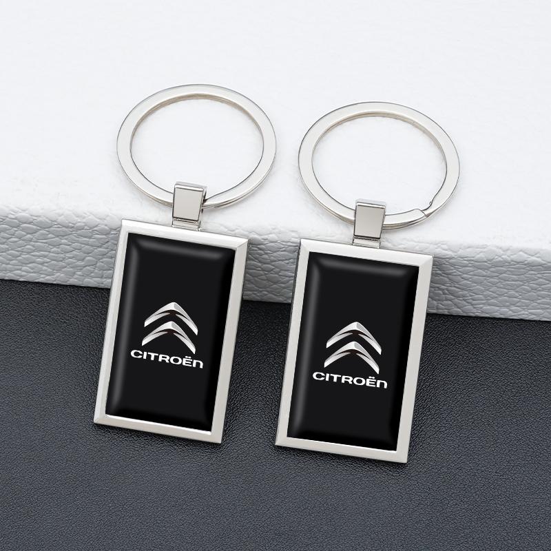 PJHC7 Car Logo Keychain Key Ring Pendant Emblem Badge For Citroen C3 C5 C5X C4 e-C4 X e-C3 C-Elysee Berlingo C1 C-Crosser C6 C2 AIRCRO