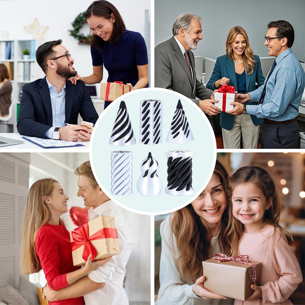 3D Printed Spiral Cone Toy, Impossible Pass Through Square Pillar Puzzle, Fidget Helix Vortex Illusion Stress Relief Desk Gadget