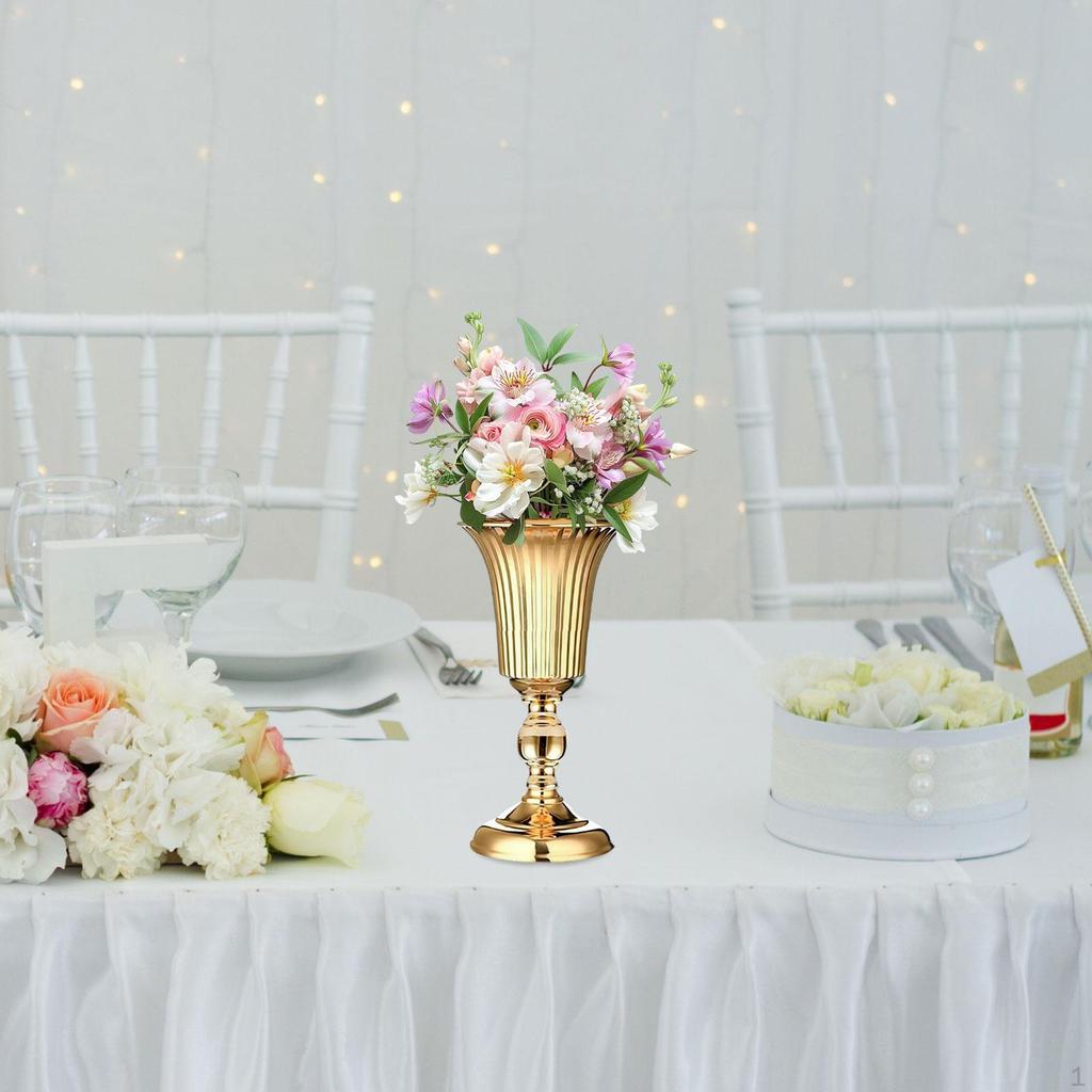 Decorative Flower Vase, Floral Arrangements, Luxurious Elegant Gold Metal Vase for Living Room,