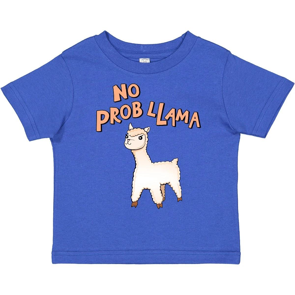 Inktastic No Prob Llama Cute Llama Toddler T-Shirt Animals Determined Wool Ears 150