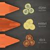 Schneidset - Kanten - v3 trendline profi set - Farbe orange - 8 Teile - modernes Design