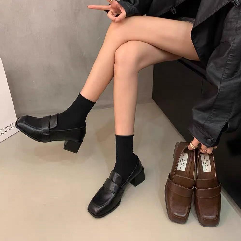 Square Toe Women High Heels Shoes Elegant Mary Janes Shoes Autumn Dress Lolita Elegant Woman Pumps 2025 Trend Female Zapatillas