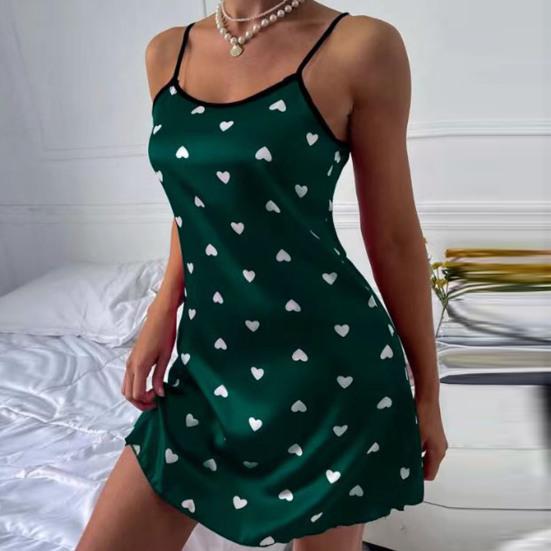 Women Nightdress Comfortable Satin Spaghetti Strap Nightie