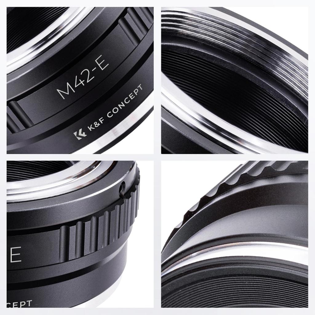 CONCEPT M42 Objektivanschlussadapter für Sony NEX-Anschlussadapter für Sony Alpha Erreicht Unendlich offiziell K&F E-Mount Kameras. M42-zu-NEX a6700, a7CII,