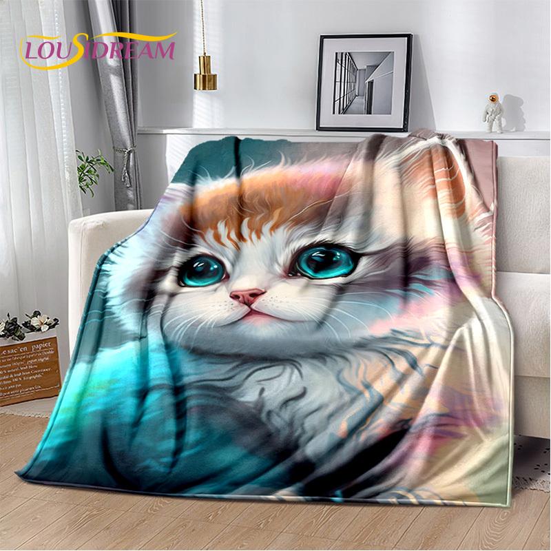 29 Stil Cartoon Niedliche Glückskatze, Perserkatze, Ragdoll Decke, Weiche Überwurfdecke für Zuhause Schlafzimmer Bett Sofa Überwurfdecke Kinder