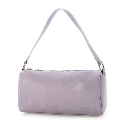 Silk Satin-like Synthetic Leather Tubular Shoulder Bag