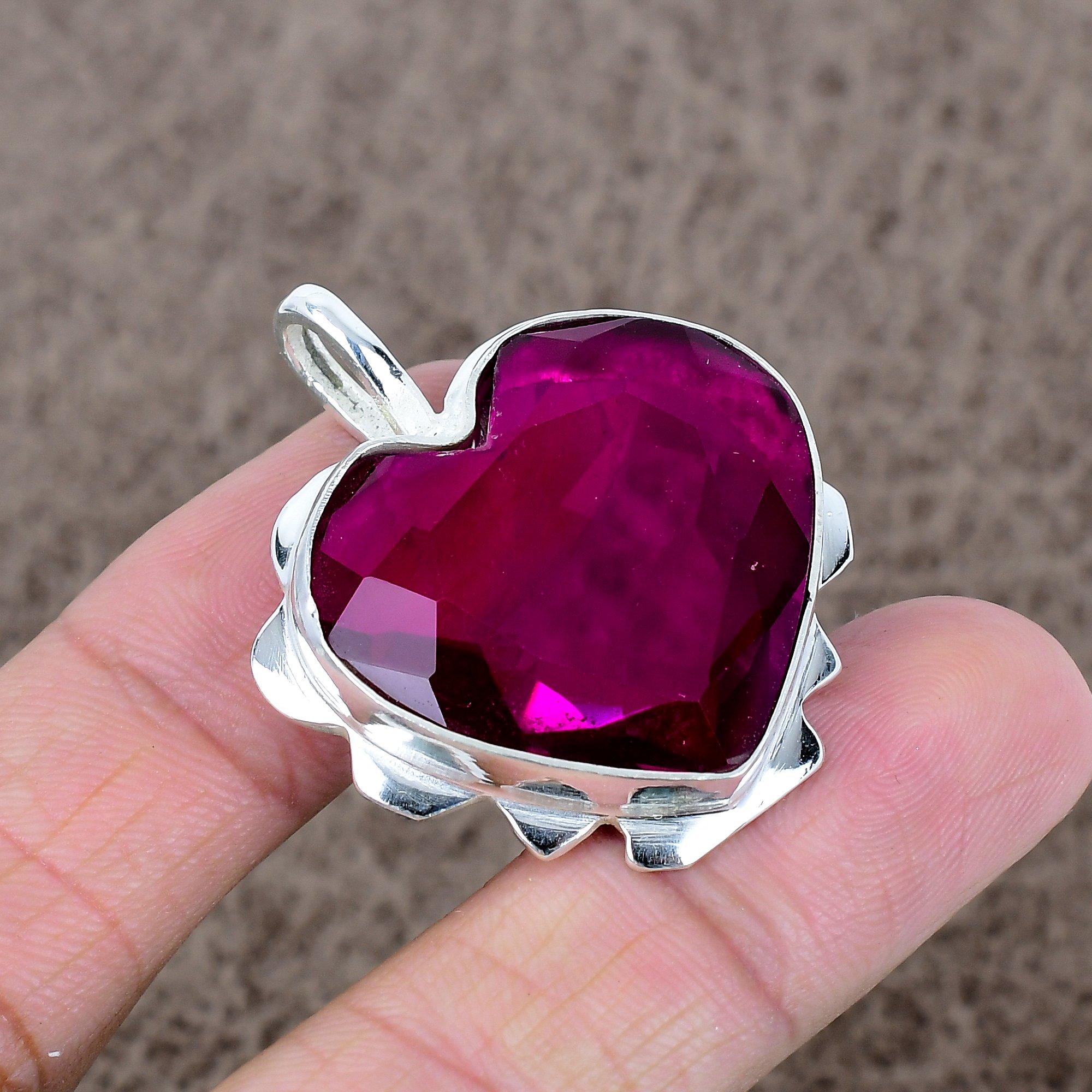 

Pink Rubillite Gemstone Handmade 925 Sterling Silver Jewelry Pendant 1.65 KKG-547