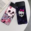Witch Girl And Cat Case for Samsung Galaxy Z Flip 6 Flip 5 4 3 5G Black Cell Phone Cover Z Flip 5 Luxury PC Shell Coque