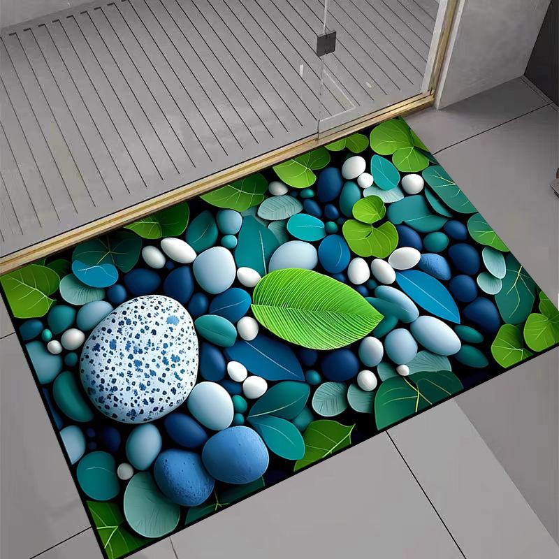 

Напольный коврик из гальки и диатомита Простой роскошный нескользящий коврик для входной двери в ванную комнату 60*90cm
