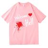 Anime TouHou Project Welcome Hell Tshirt 2025 women Clothing Harajuku Clothes Summer Tops Unisex Graphic T Shirts