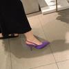 2025 summer new light mouth purple bag head thin heel non-slip high heels women's sandals niche design sense single shoes pointed