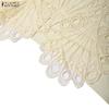ZANZEA Women Casual V-Neck 3/4 Sleeve Patchwork Lace Dress