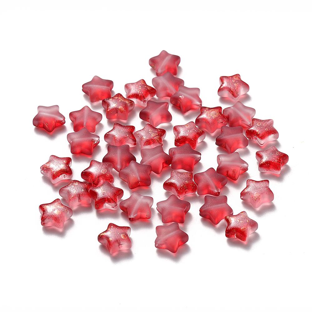 30Pcs 8/9mm AB Color Five-pointed Star Beads Czech Glass Loose Spacer Beads for Jewelry Making Hairpin Handmade DIY Accessories