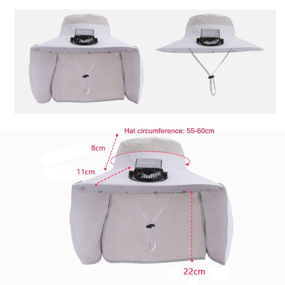 Large Brim Solar Fan Hat Breathable Bucket Hat Fashion Outdoor Sun Hat
