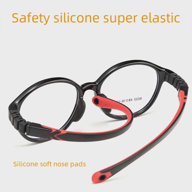 Danyang 9022ET Kids' Retro Round Myopia Glasses - Ultra-light Silicone TR Frame
