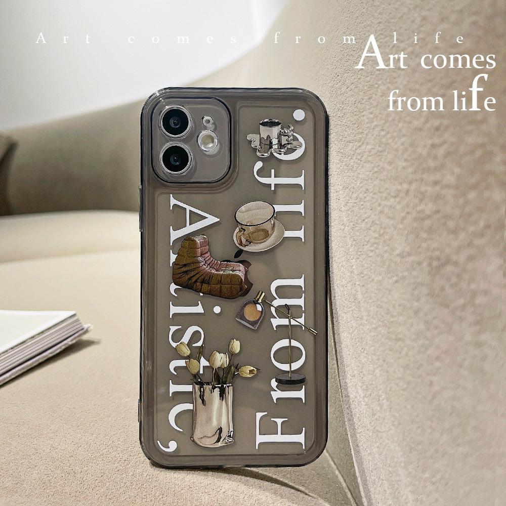 

Minimalist and Cold Style Suitable for 15promax Apple IPhone 16 Mobile Phone Case 13 Transparent 8p Men and Women Xr Soft 14 Trendy 12pro(6.1)