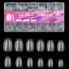 Almond Semi-Frosted No-Carve French Nail Art Tips - 600 Pieces