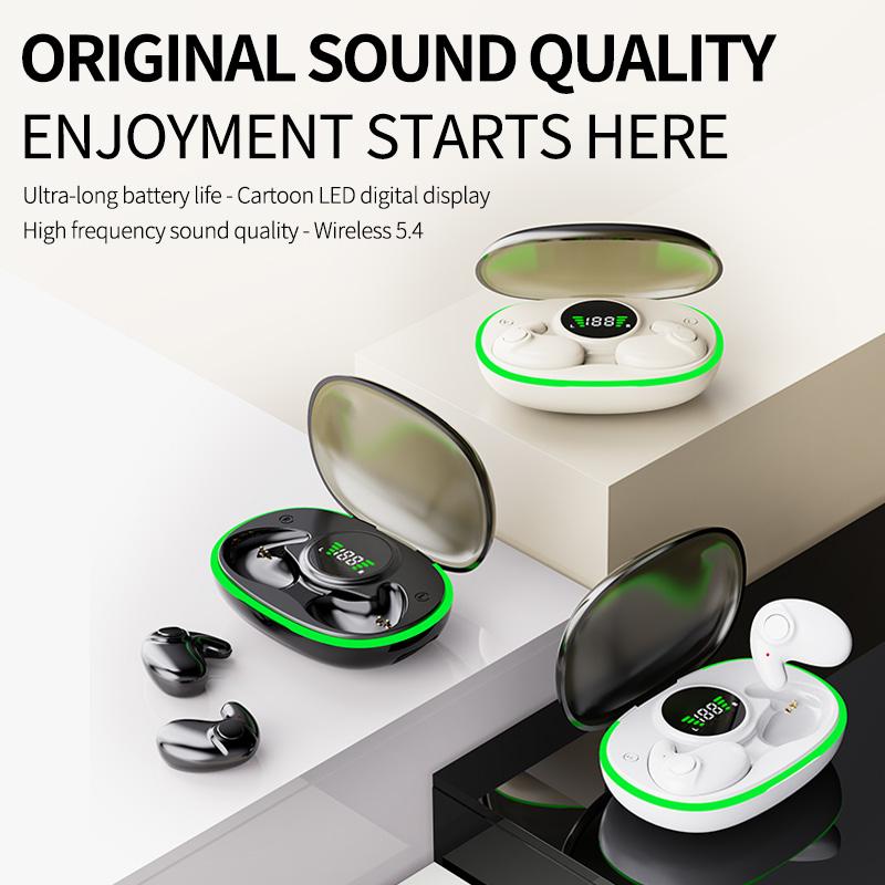 Bluetooth 5.3 Earphones Invisible Sleep Earbuds Mini Wireless Headphones  Waterproof Noise Reduction Touch Control Headsets