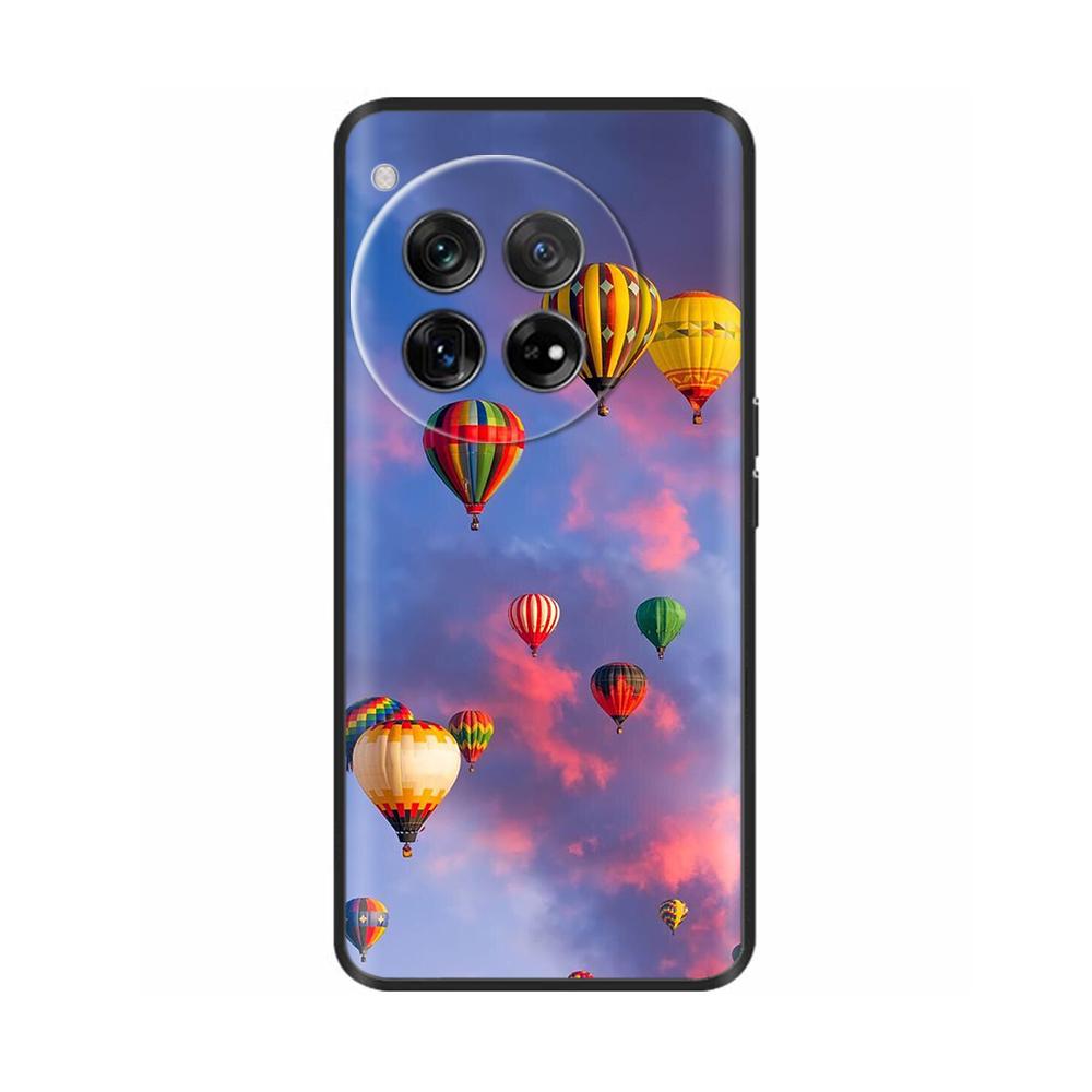 Painted Cover For OnePlus 12 Case Black Silicone Soft Luxury Phone Back Cover For One Plus 12 OnePlus12 5G Fundas Cases Hoesje