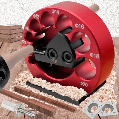 8-Holes Dowel Maker Jig Kit 8mm-20mm with Carbide Blades Woodworking Electric Drill Milling Dowel Round Rod Auxiliary Tool