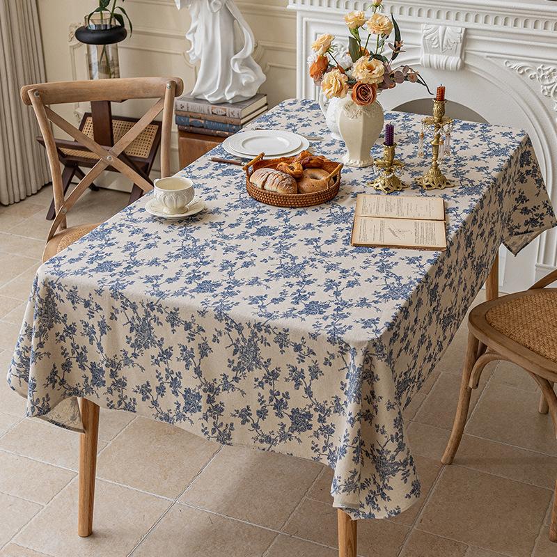 Vintage Rectangle Tablecloth Party Tabletop Decor Wedding Table Cloth Washable Farmhouse Home Luxury Picnic Table Decoration
