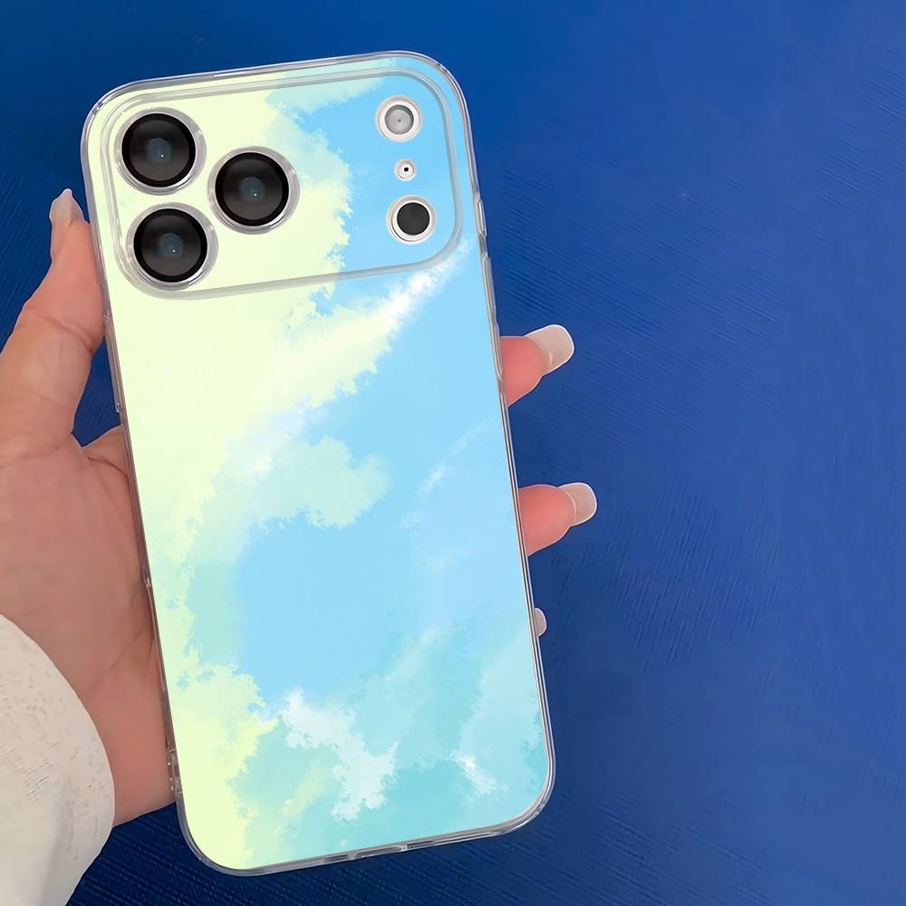 

Watercolor Painting For iPhone 11 12 13 14 15 16 17 Pro Max Plus 13 Mini Silicone Soft Transparent Back iPhone 12