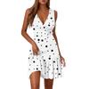 Ladies Casual Fashion V-Neck Sleeveless  Print Dress