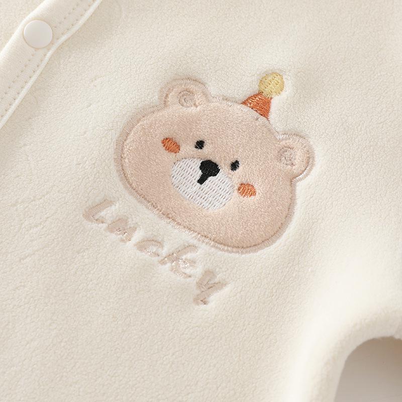 Verdickte Baby-Fleece-Strickjacke für Kleinkinder - Warmes Korallfarbenes Fleece-Oberteil für Jungen und Mädchen