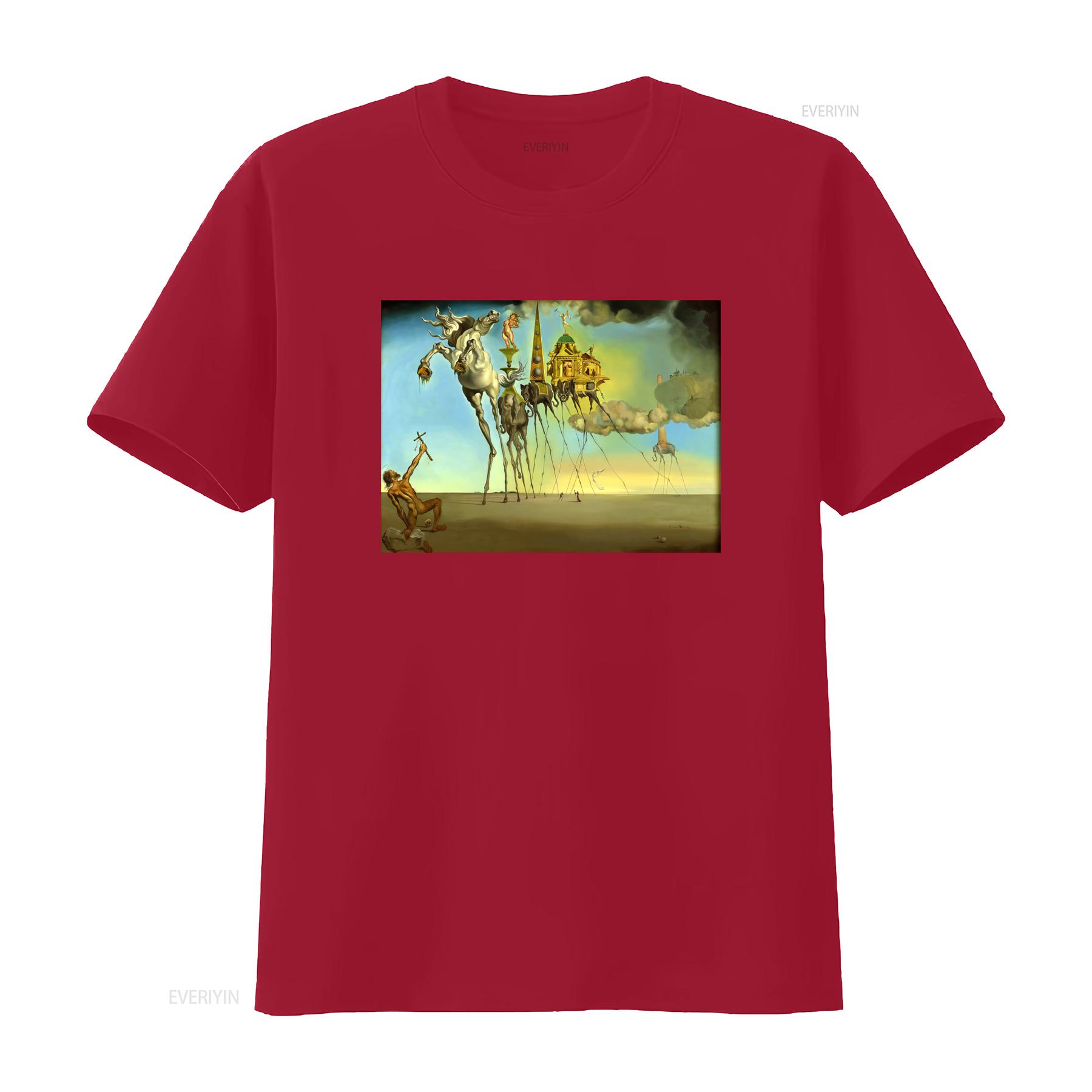 

Salvador Dali The Temptation of St Anthony Art Print T Shirt S 5XL Fast Shipping vintage Washed Stylish fashion graphic Soft S