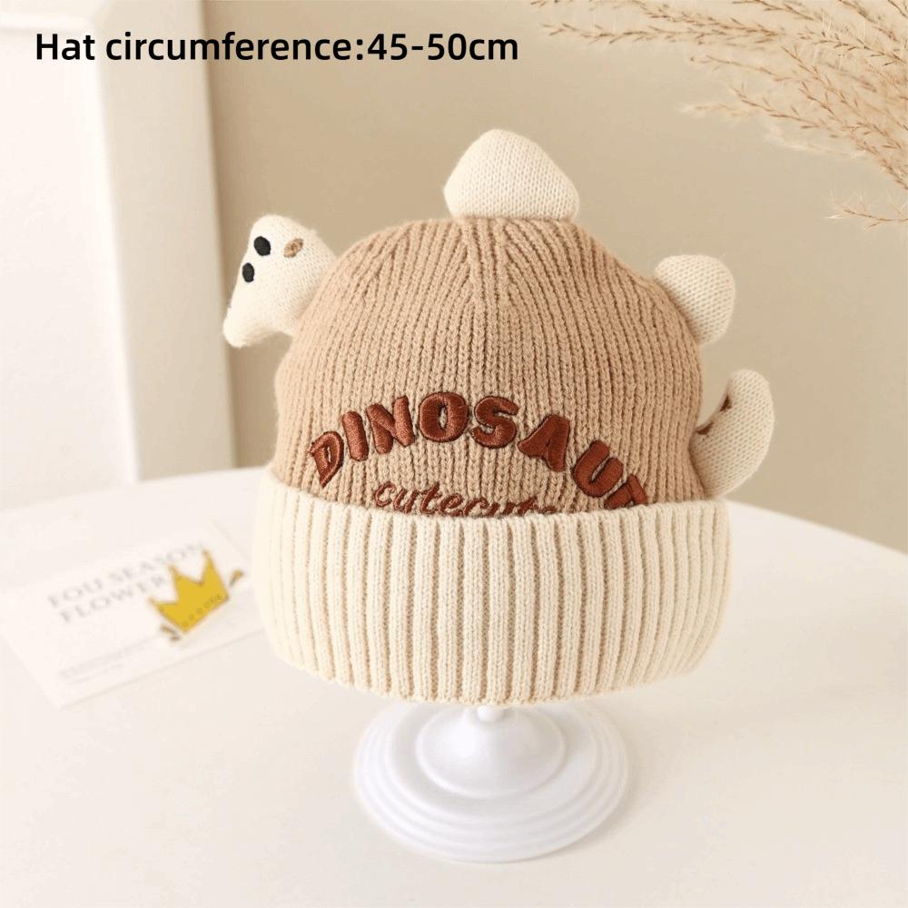 New Cute Cartoon Dinosaur Kid Pullover Hat Cold Proof Warm Ear Protection Hat Windproof Thickned Knitted Hat Winter