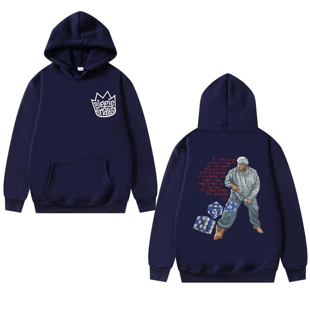 Rapper The Notorious Big Double Sided Printed Hoodie Male Vintage Biggie Smalls Hooded Tracksuit Men Women Hip Hop Streetwear