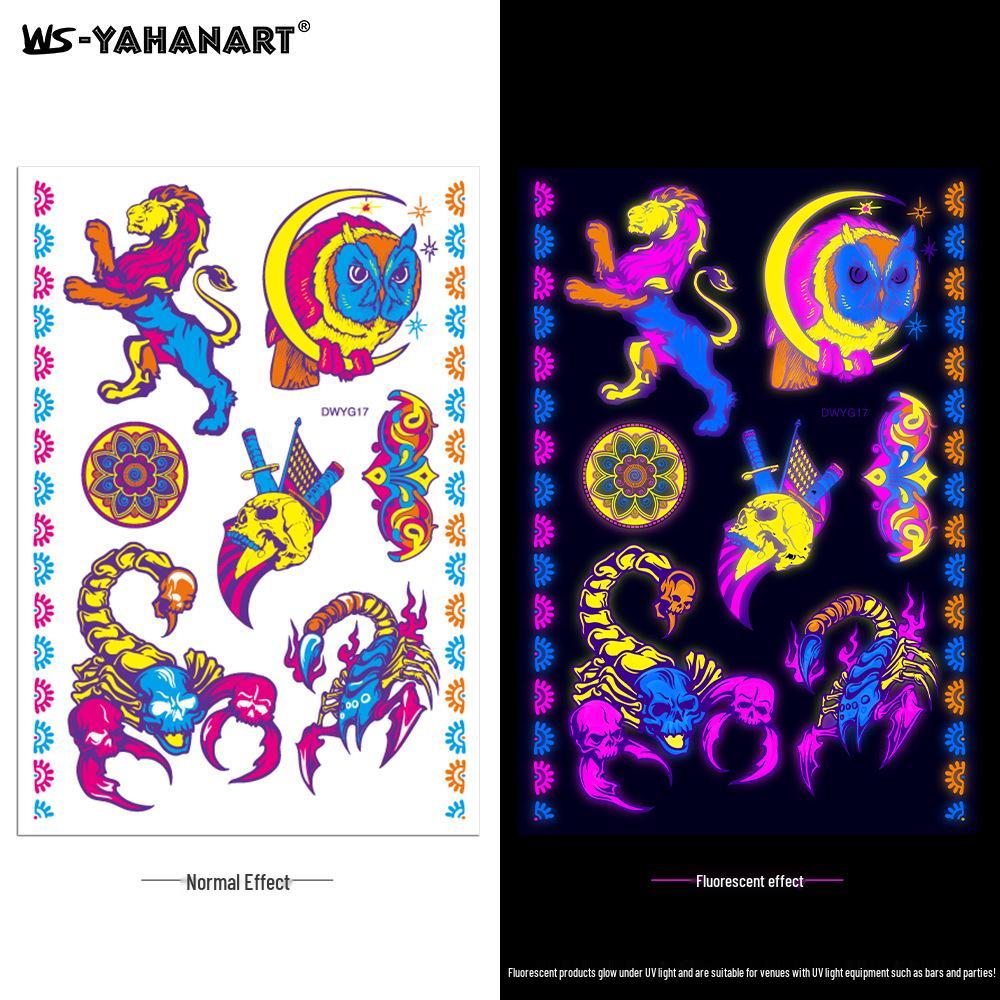 Creative Fluorescent Waterproof Full Arm and Face Tattoo Sticker