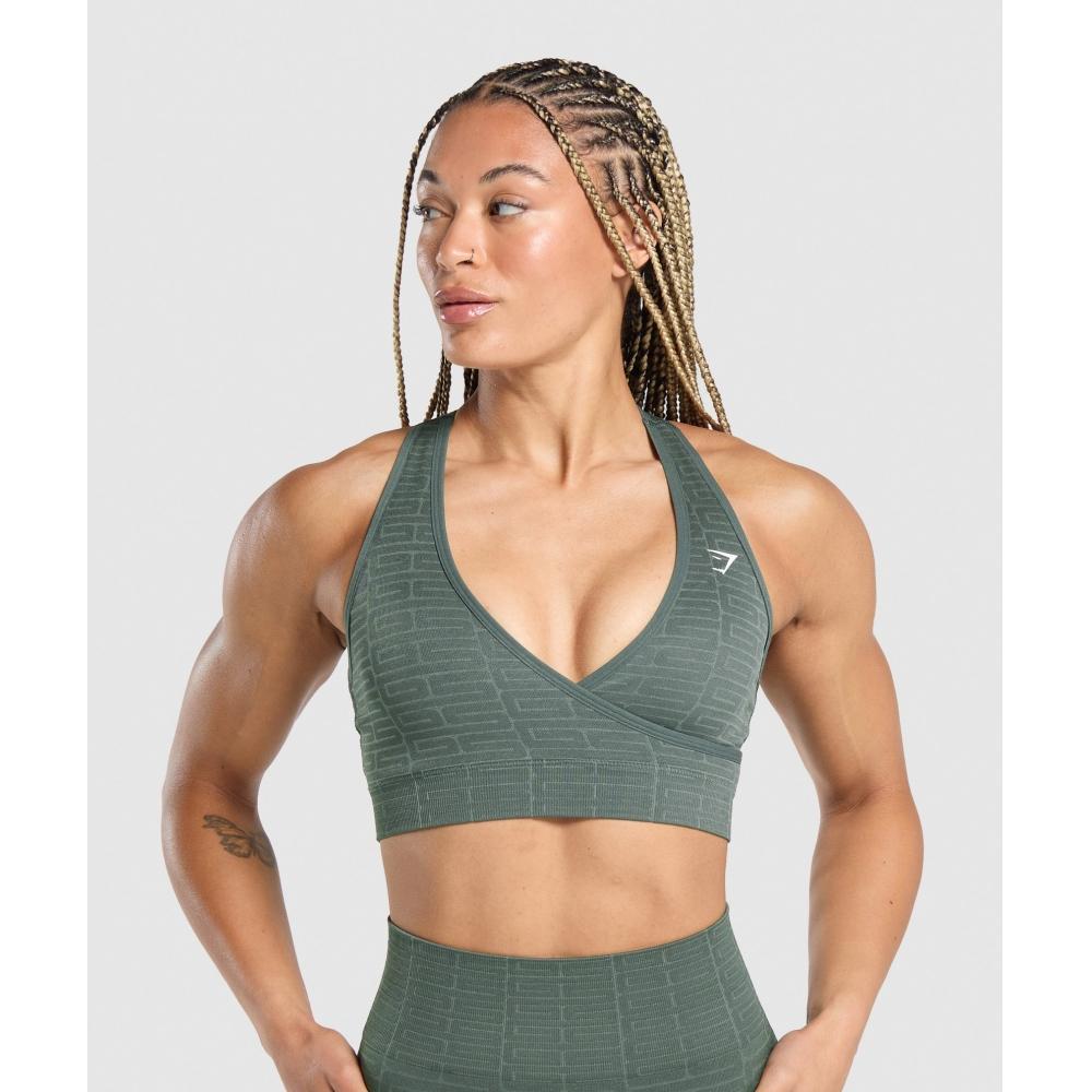 

Gymshark Бесшовный спортивный бюстгальтер Adapt Monogram Teal B6A6F TBP8 XS