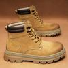 Leather Martin Boots Men's 5 New Thick-soled Retro Rhubarb Boots American High-top Short Boots Tooling Boots