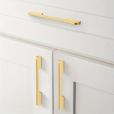 6 Stück Sandgoldene Massive Aluminiumlegierung Griffe, Schrank- & Schubladenknöpfe mit Befestigungsschrauben, Möbelbeschläge