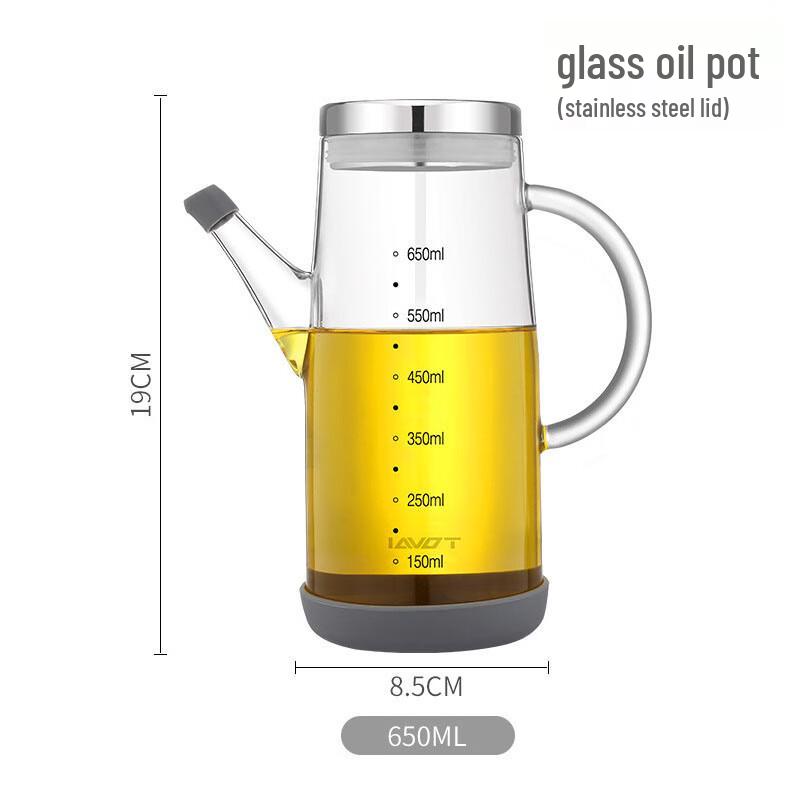 Leak-proof Glass Oil & Vinegar Dispenser with Scale